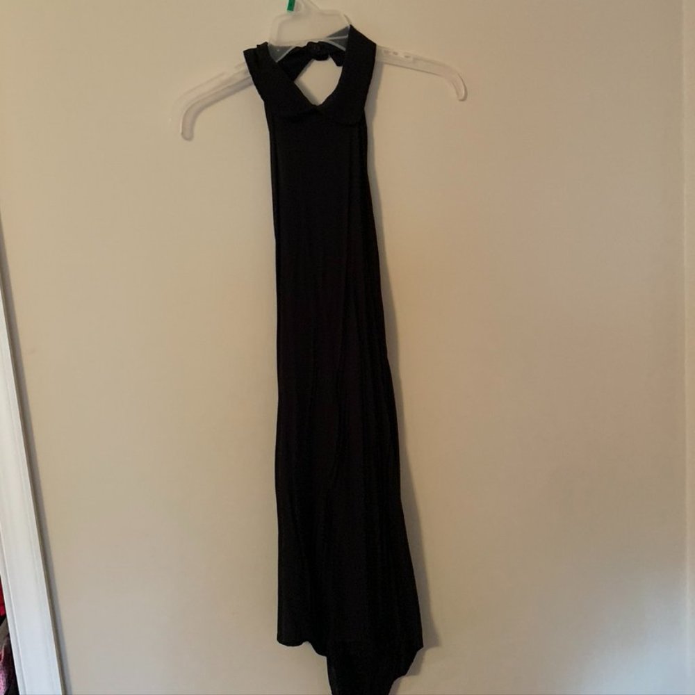 Black Collared Dress with open back